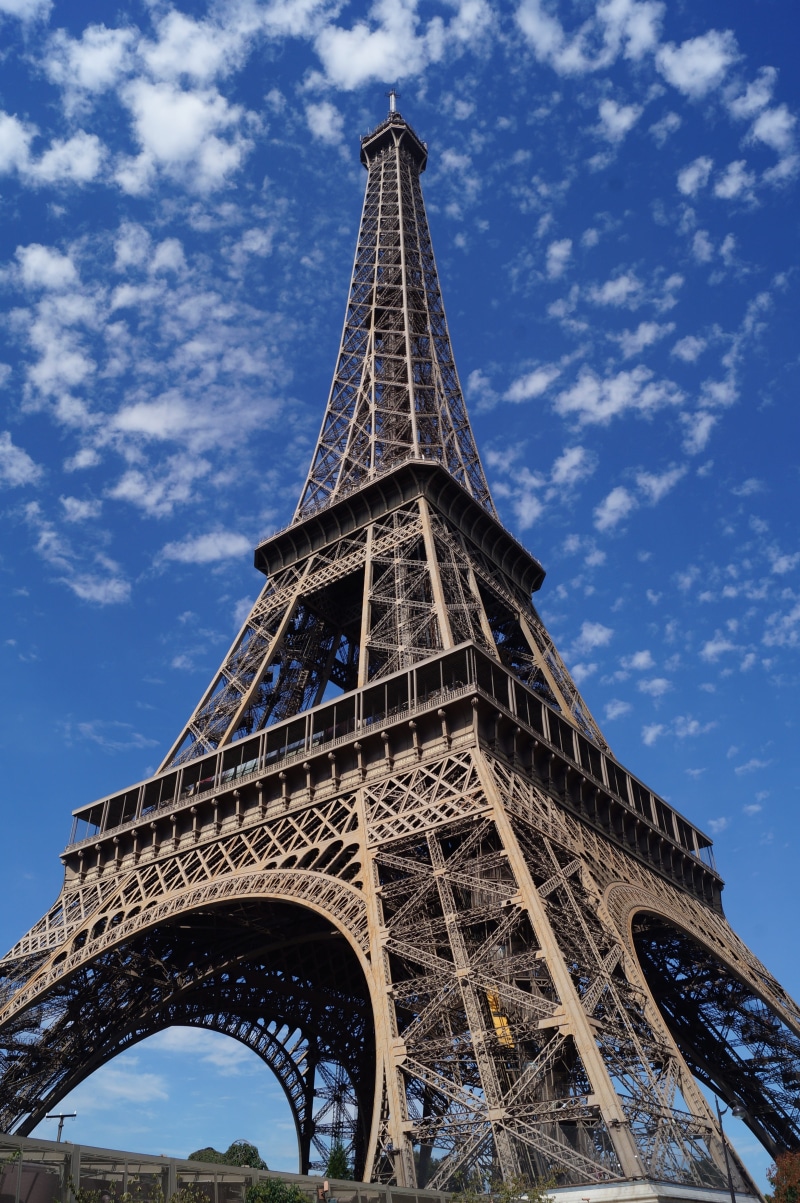4K, arch, metal, paris, landmark, eiffel, blue, construction, no people, architectural feature, french, sunny, sky, travel destinations, outdoors, capital