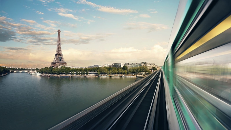 Eiffel Tower, transportation, city, motion, Paris, blurred motion, travel destinations, mode of transportation, tower, sky, long exposure, outdoors, France