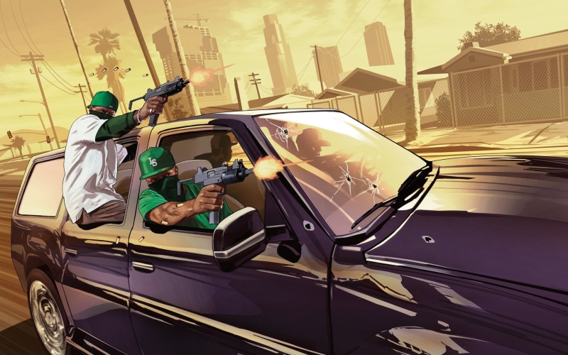 architecture, transportation, glass - material, reflection, andreas, auto, land vehicle, men, luxury, two people, 1080P, Grand Theft Auto V