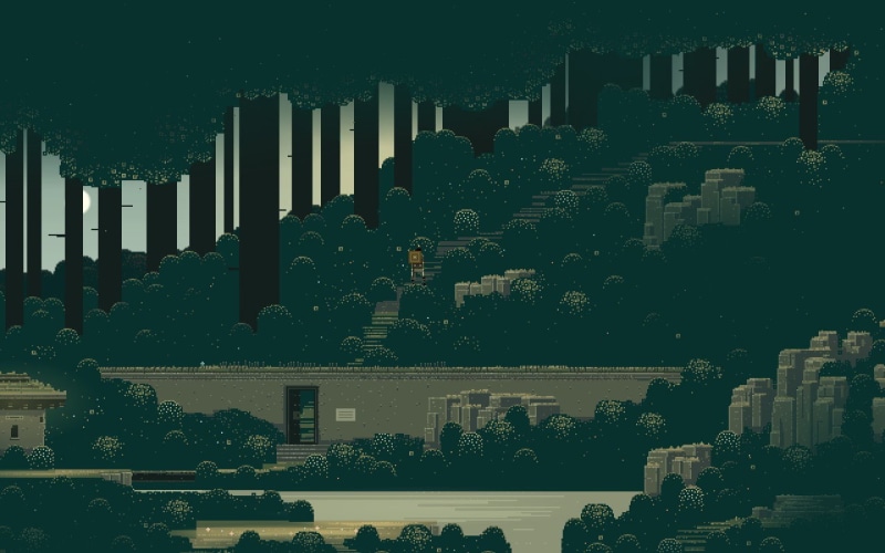 tower, digital composite, nature, built structure, tree, day, Superbrothers: Sword and Sorcery EP, cityscape, video games, no people, office building exterior