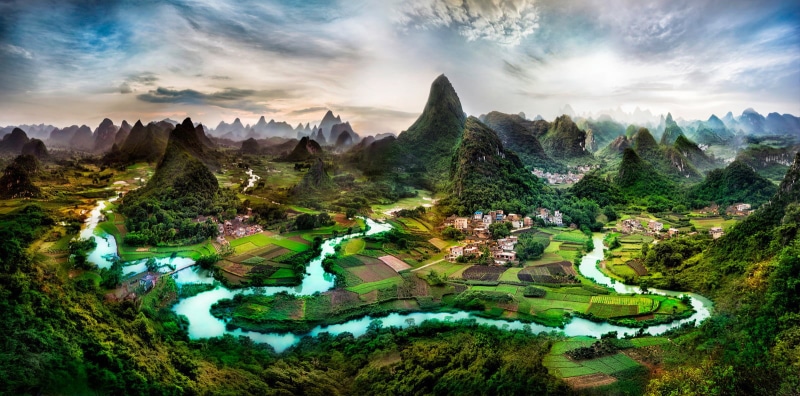 southeast china, cultures, daily, mountain  river, guanxi, houses, li River, travel, day, east asia, nature, photography, mountains, guangxi Zhuang Autonomous Region - China