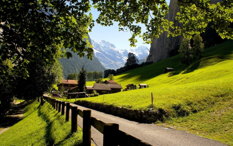 Mountains, Switzerland, Lauterbrunnen, City, 1080P, Alps, Jungfrau