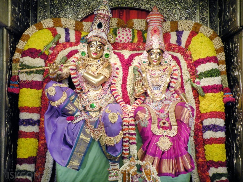no people, lord, multi colored, radha, religion, golden, ornate, Lord Krishna, statue, human representation, built structure, spirituality, 480P, art and craft