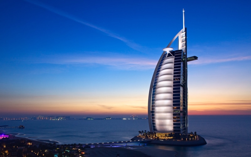 water, blue, outdoors, cityscape, architecture, sea, nature, office building exterior, luxury, arab, built structure, travel destinations, travel, sailboat