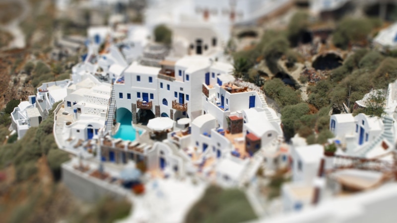 blue, plant, outdoors, crowd, village, scale, classical Greek, residential district, tilt shift, townscape, model, built structure, caldera, architecture