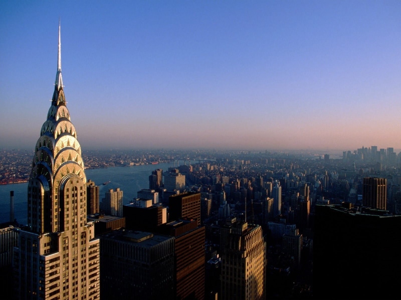 cityscape, architecture, spire, tower, view, chrysler, residential district, s, outdoors, New York City, 720P, modern, financial district, york, USA, building exterior