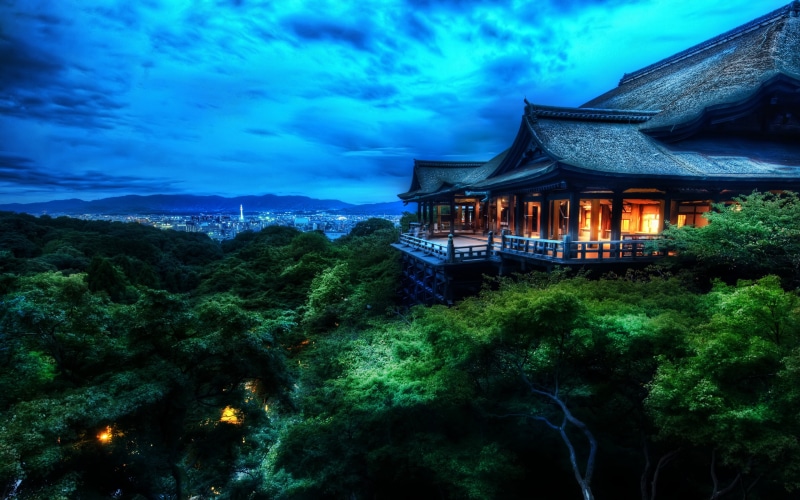 ancient, building Exterior, spirituality, building, HDR, architecture, 4K, outdoors, tourist, near, japan, mountain, landscape, growth, cloud - sky, plant