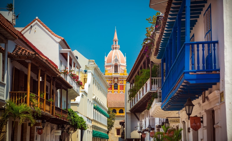 colombia, travel, cartagena, architecture, blue, travel destinations, residential district, nature, place of worship, religion, built structure, ornate