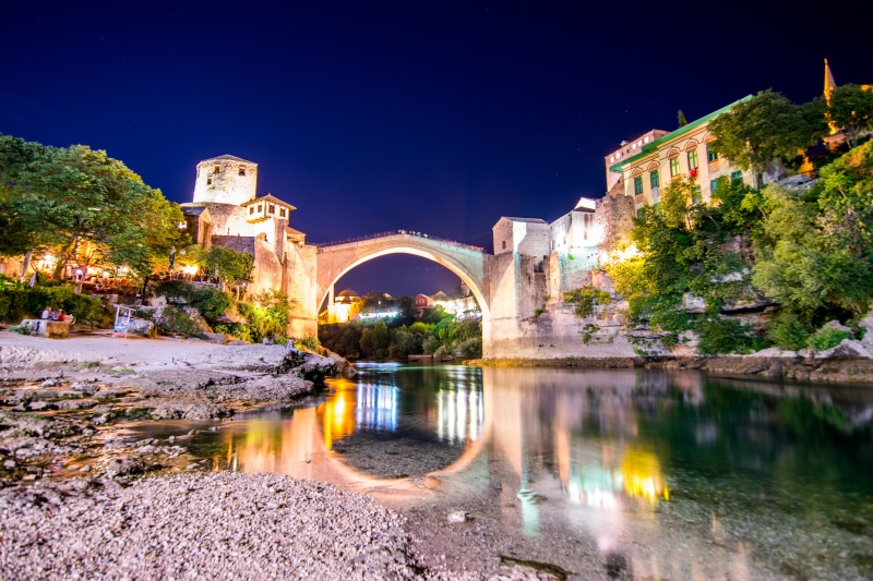 sky, reflection, old city, bosnia herzegovina, built structure, bosnia and herzegovina, turkish, building exterior, architecture, trip, stari most, connection