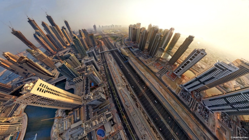 building exterior, city, Dubai, cityscape, construction site, sky, sunlight, nature, day, built structure, office building exterior, outdoors