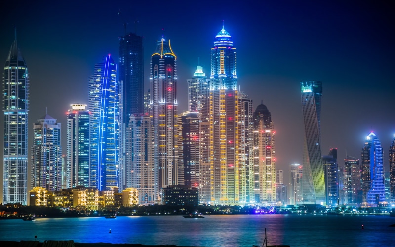Night, skyscraper, 2K, Dubai, building, buildings