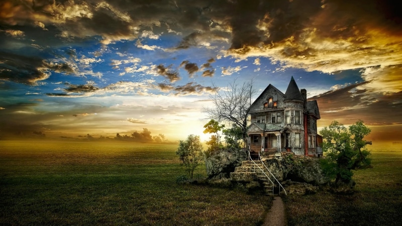 built structure, culture, scenery, christian, sun, travel, sunset, structure, building exterior, stone, cloud - sky, old, abandoned, traditional, landmark
