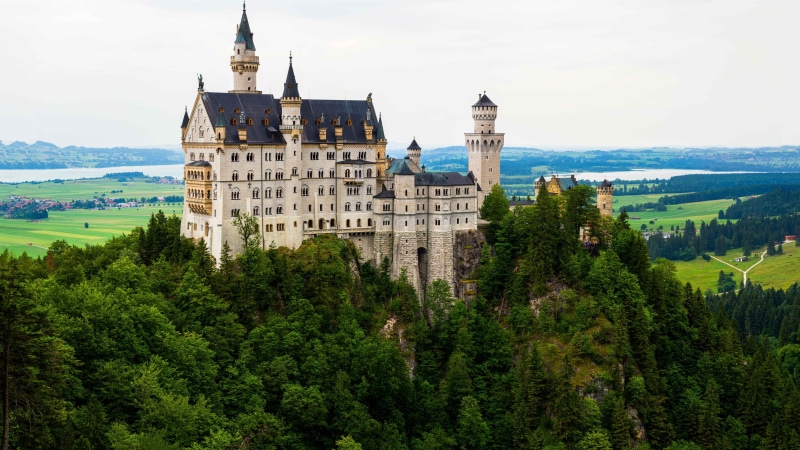 tourist attraction, château, 8k uhd, europe, landmark, building, schwangau, 8K, castle, bavaria, historic site, neuschwanstein castle, germany, fairytale