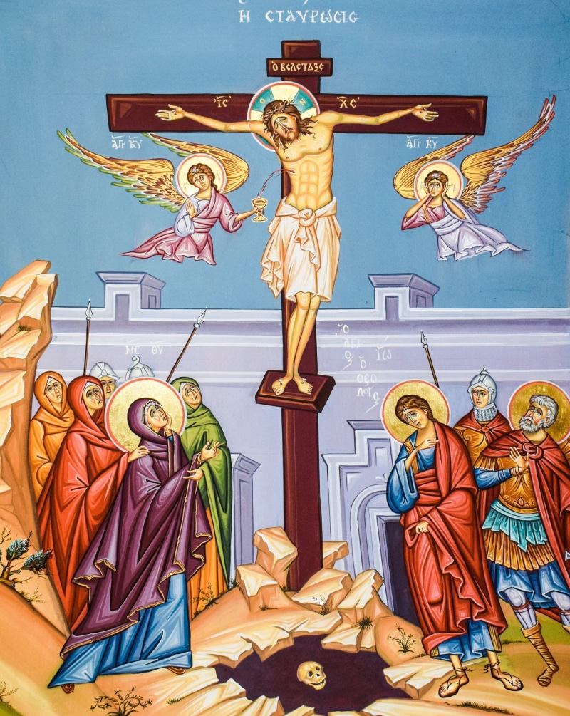 spirituality, mural, shrine, representation, 2K, Crucifixion Of Christ, christianity, belief, male likeness, day, people, architecture, crucifixion, place of worship