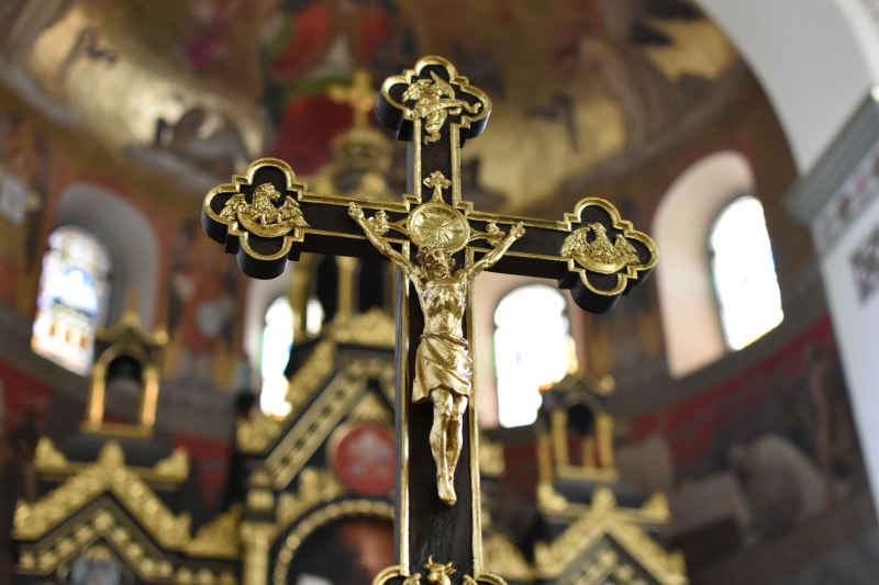 ancient, decoration, religious, crucifix, no people, focus on foreground, place of worship, outdoors, art and craft, close-up, art, god, sculpture, built structure