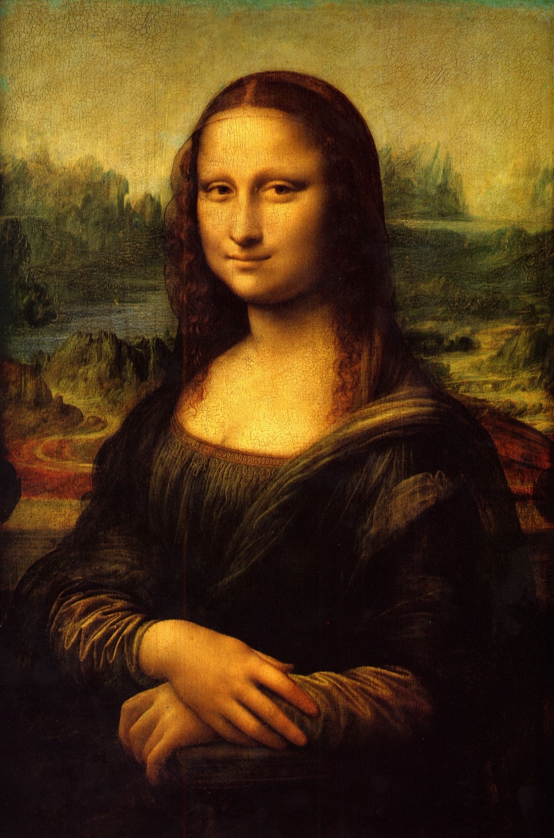 indoors, hairstyle, young adult, contemplation, da, adult, women, females, 4K, Leonardo, beauty, mona, looking at camera, one person, Cuadro, beautiful woman