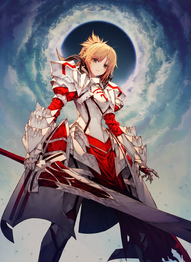 Fate Series, low angle view, outdoors, 720P, mode of transportation, Fate/Apocrypha , belief, cloud - sky,  Mordred (Fate/Apocrypha), anime girls