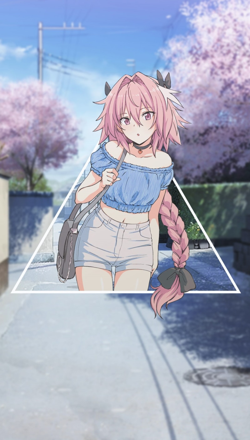 picture-in-picture, females, nature, child, standing, 720P, casual clothing, Astolfo (Fate/Apocrypha), long hair, emotion, day, anime, holding, offspring