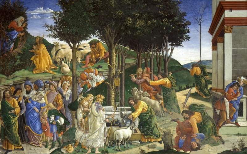 mythology, picture, Scenes from the life of Moses, 2K, Sandro Botticelli