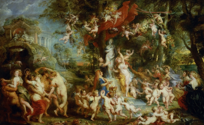 Peter Paul Rubens, Pieter Paul Rubens, The Feast Of Venus, mythology, 4K, picture