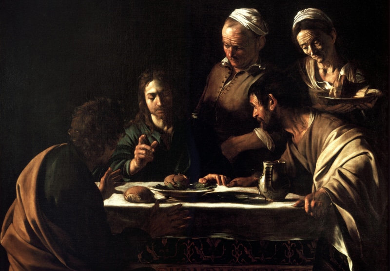 picture, Caravaggio, mythology, Supper at Emmaus, 5K, Michelangelo Merisi da Caravaggio