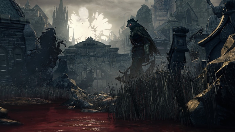 history, creativity, water, representation, Bloodborne, human representation, statue, village, built structure, religion, art and craft, male likeness