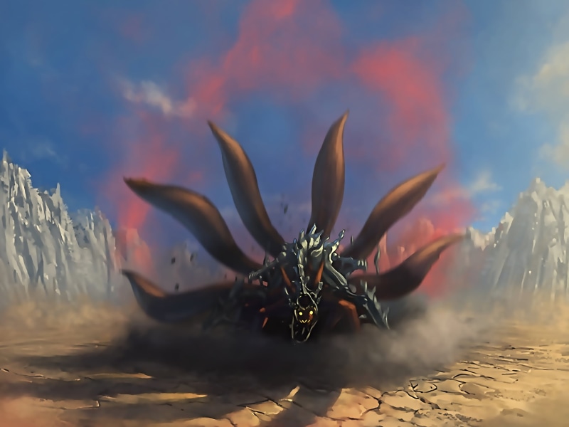 animal wildlife, anime, close-up, nature, Naruto Shippuuden, plant, cloud - sky, no people, Kurama, outdoors, selective focus, Kyuubi, marine, day, one animal