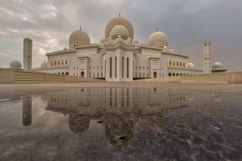 outdoors, nature, Islam, architecture, built structure, tourism, spirituality, the past, reflecting pool, water, place of worship, concrete, 1080P, no people