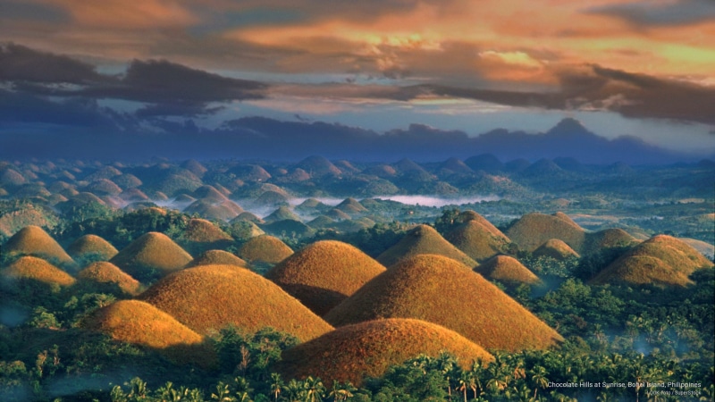 hills, chocolate, philippines, 2K, bohol, island, sunrise, Asia