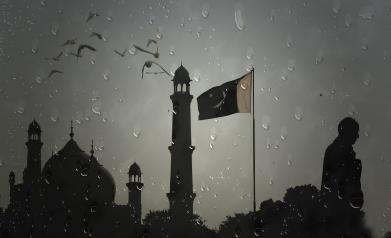 motion, Creative, silhouette, Pakistan, 1080P, mosque, nature, sky, glass - material, lahore, window, water, architecture, transparent, outdoors, built structure