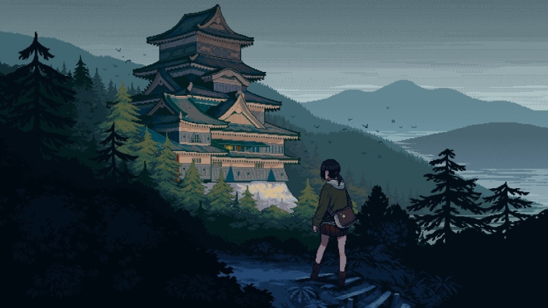 1080P, anime girls, anime, architecture, landscape, pixel art, nature, Asia