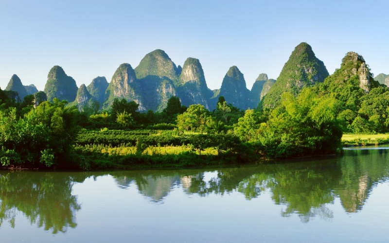 China, River, Mountains, Landscape, Water, Guilin, Reflection, 1080P, Yangshuo
