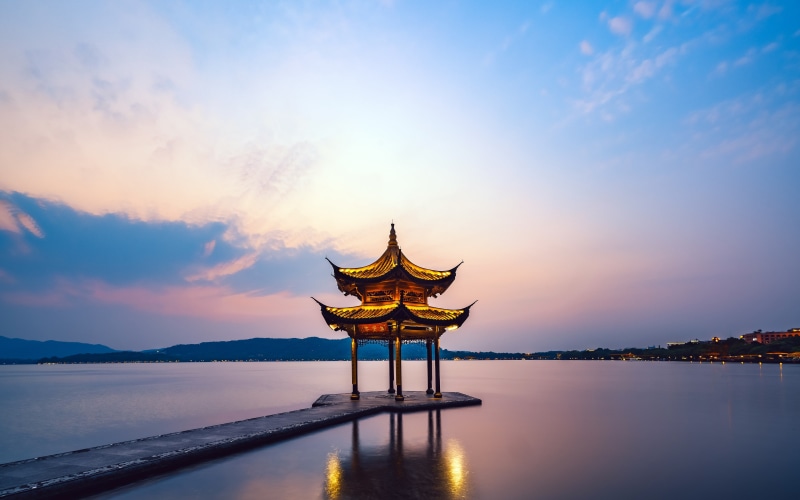 4K, architecture, built structure, outdoors, west, tourism, scenics - nature, water, pavilion, waterfront, nature, rest, spirituality, no people, shrine