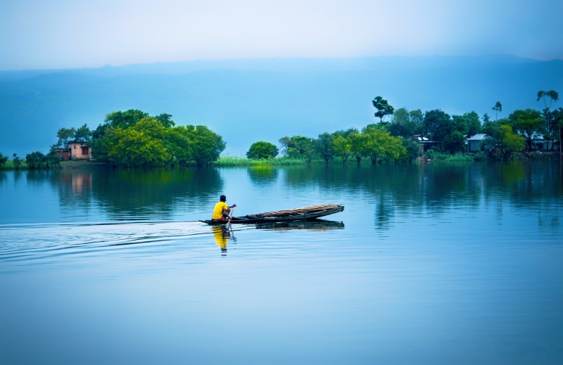 scenery, mode of transportation, tranquil scene, scenics - nature, nautical vessel, beauty in nature, 4K, bangladesh, nature, summer, lake, asia, real people