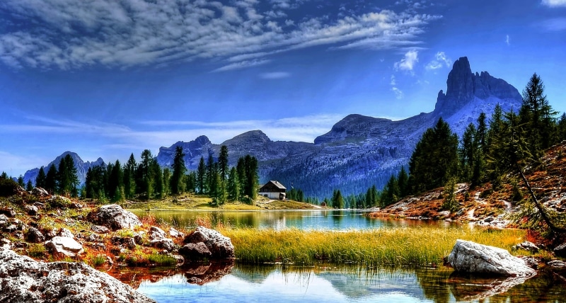 mountain Peak, background, vision, landscape, wide, lake, nature, valley, distant, rock, cloud - sky, unesco world heritage, alpine panorama, reflection lake