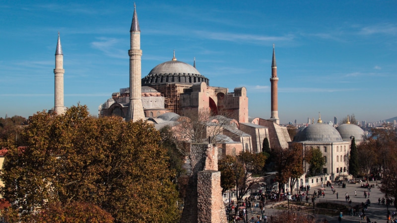 architecture, museum, sky, spirituality, outdoors, no people, religion, built structure, muslim, tree, gray, near, minarets, concrete, dome, day, building