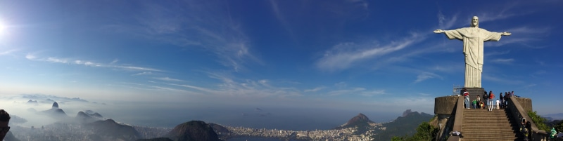 beach, city, rio de janeiro vacation, architectural column, rio, scenics - nature, human representation, low angle view, beauty in nature, cloud - Sky