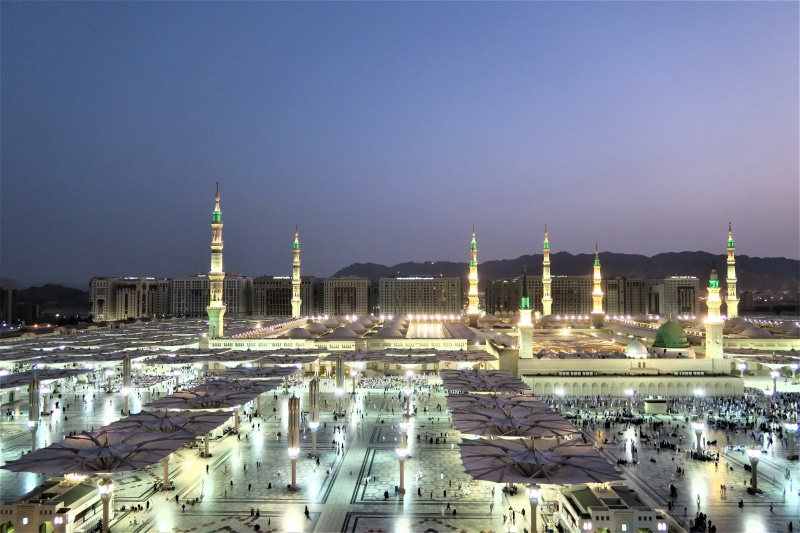 spirituality, architecture, travel, building exterior, medina, night, 5K, copy space, building, dusk, outdoors, belief, religion, place of worship, skyscraper