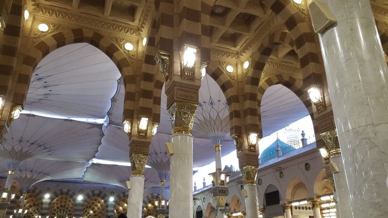 4K, building, Medina, travel destinations, architecture, no people, illuminated, built structure, prayers, haram, arch, Masjid Nabawi, low angle view