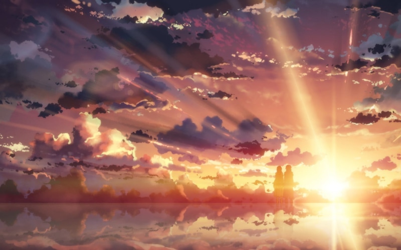 low angle view, lens flare, orange color, Yuuki Asuna, no people, 720P, tranquility, nature, scenics - nature, dramatic sky, idyllic, Kirigaya Kazuto