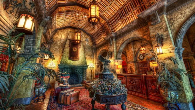 Walt Disney World Resort, built structure, ceiling, art and craft, architecture, religion, male likeness, illuminated, sculpture, altar, 1080P, human representation
