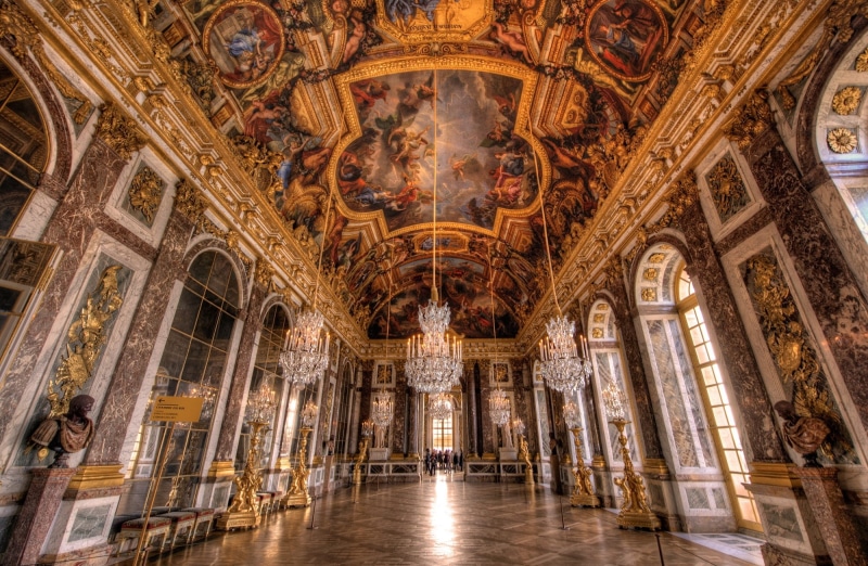 the past, hd, cathedral, spirituality, Architecture, indoors, architecture and art, mural, built structure, 1080P, place of worship, versailles, building