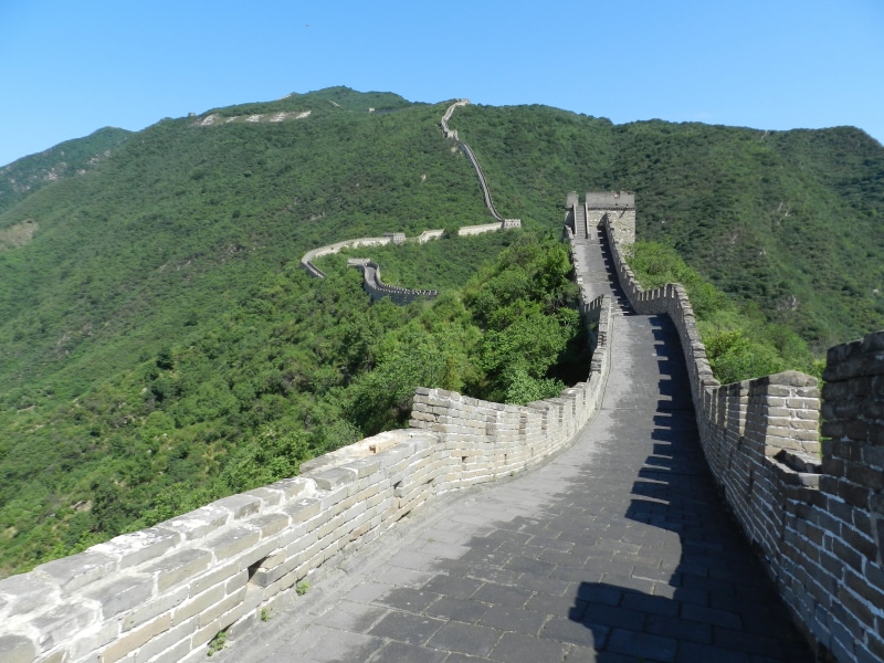 landmark, empty, wall - Building Feature, chinese, famous, historic, China, Great Wall, stone Material, staircase, scene, famous Place, architecture, plant