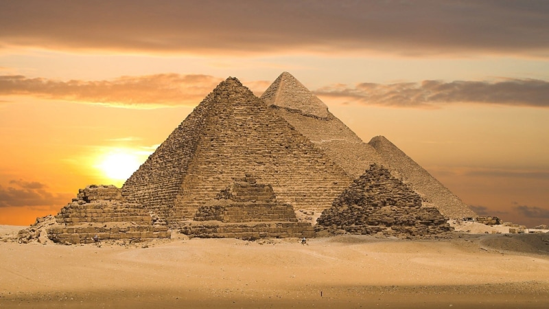 history, travel, ruined, Egypt, 1080P, no people, stone material, tourism, old ruin, land, desert, architecture, ancient history, sky, sunset, the past