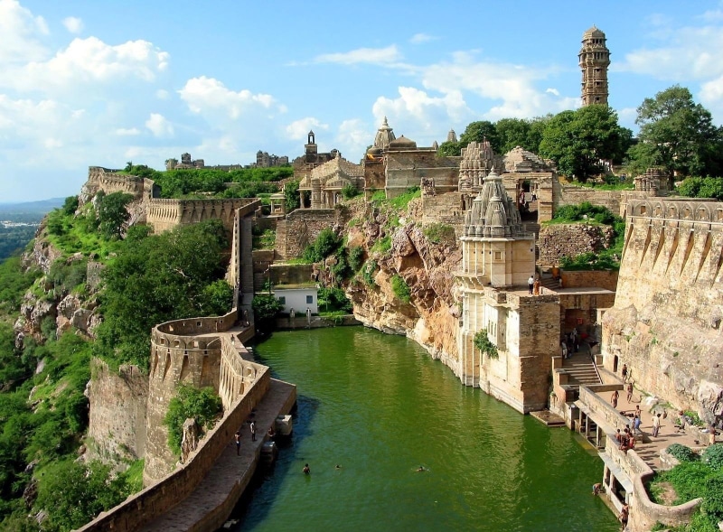 water, x, art, castles, pools, chittorgarh, fort, india, 720P, hd, nature