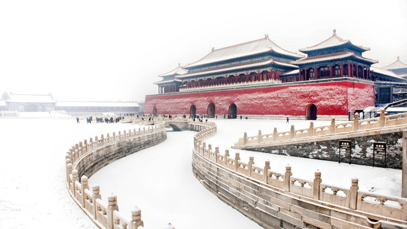 travel, building exterior, day, nature, china, winter, the past, 4K, history, luxury, castle, classical style, city, travel destinations, beijing, sky