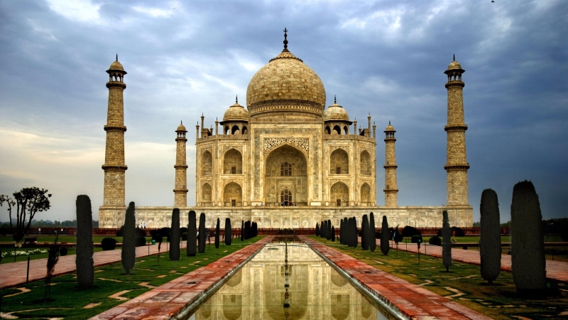 agra, ancient history, taj mahal, india, architecture, landmark, asia, tourist attraction, domes, column, wonders of the world, 4K, minarets, monument