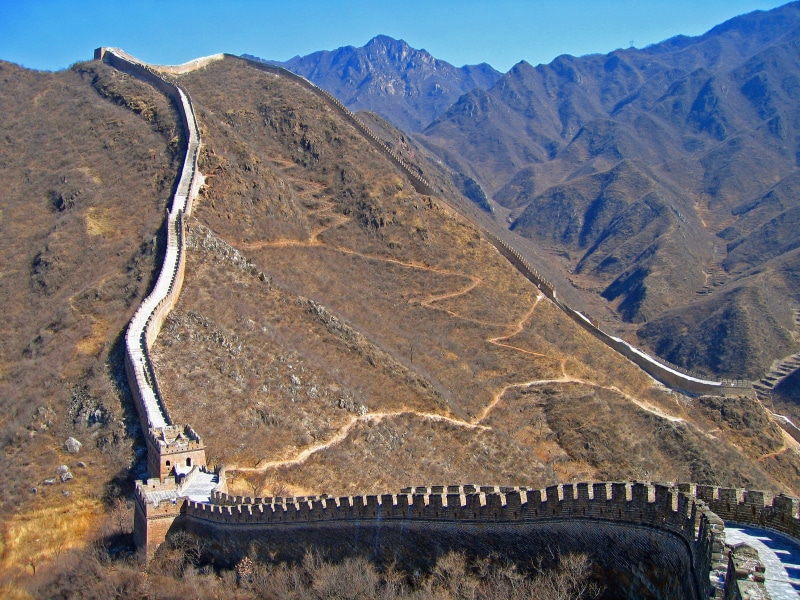 beauty in nature, the past, 2K, no people, travel destinations, china, building exterior, outdoors, wall, memory, great wall, history, high angle view