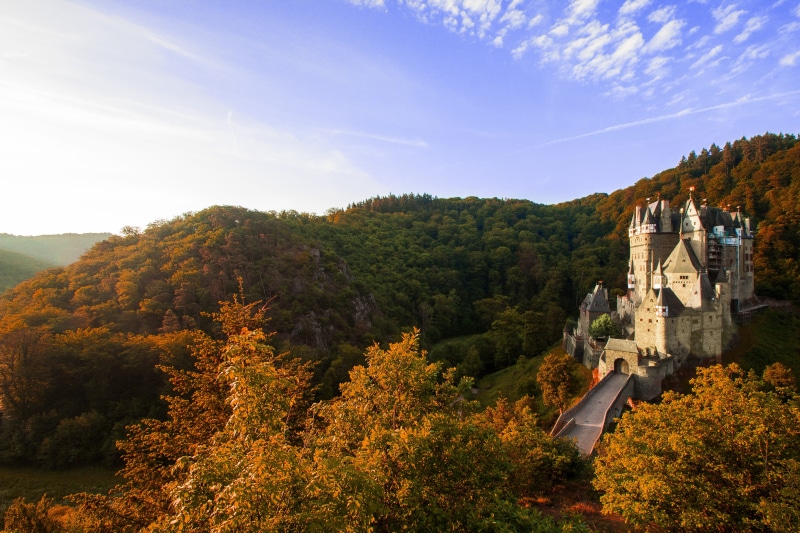 stone, day, daylight, fortress, sunrise, high angle shot, mountain, sky, germany, history, burg eltz, plant, old castle, england, middle ages, scotland