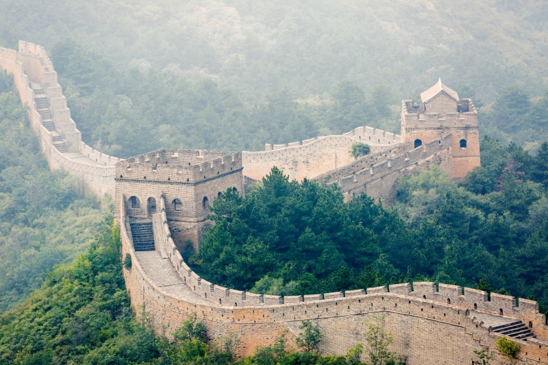 travel destinations, China, high angle view, nature, built structure, tourism, wall, ancient civilization, great, outdoors, day, The great wall of China